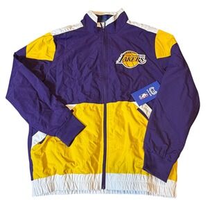 Ultra Game‎ Los Angeles Lakers Jacket Men Medium Purple New Embroidered NBA Zip